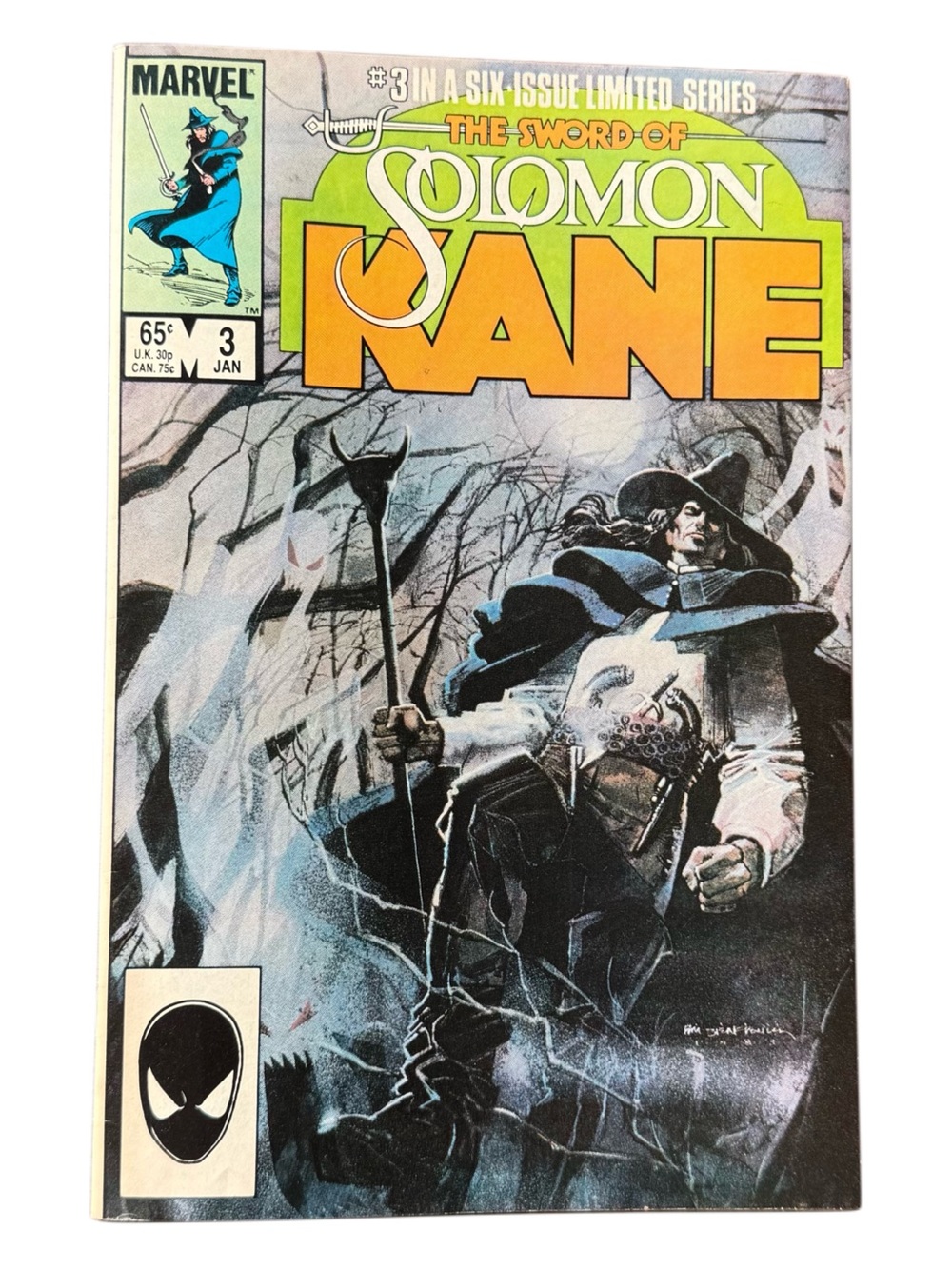 The Sword of Solomon Kane #3, Marvel comic book January 1986 Vintage Collectible